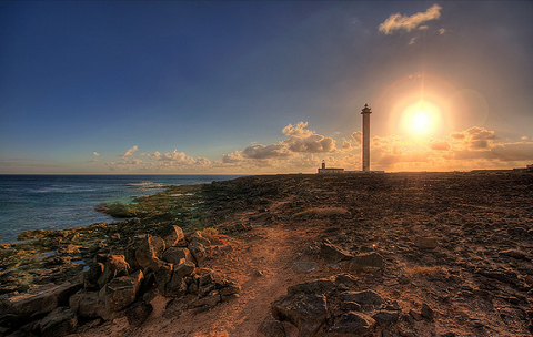 Lighthouse at Faro de Punta Pechiguera on Lanzarote walks